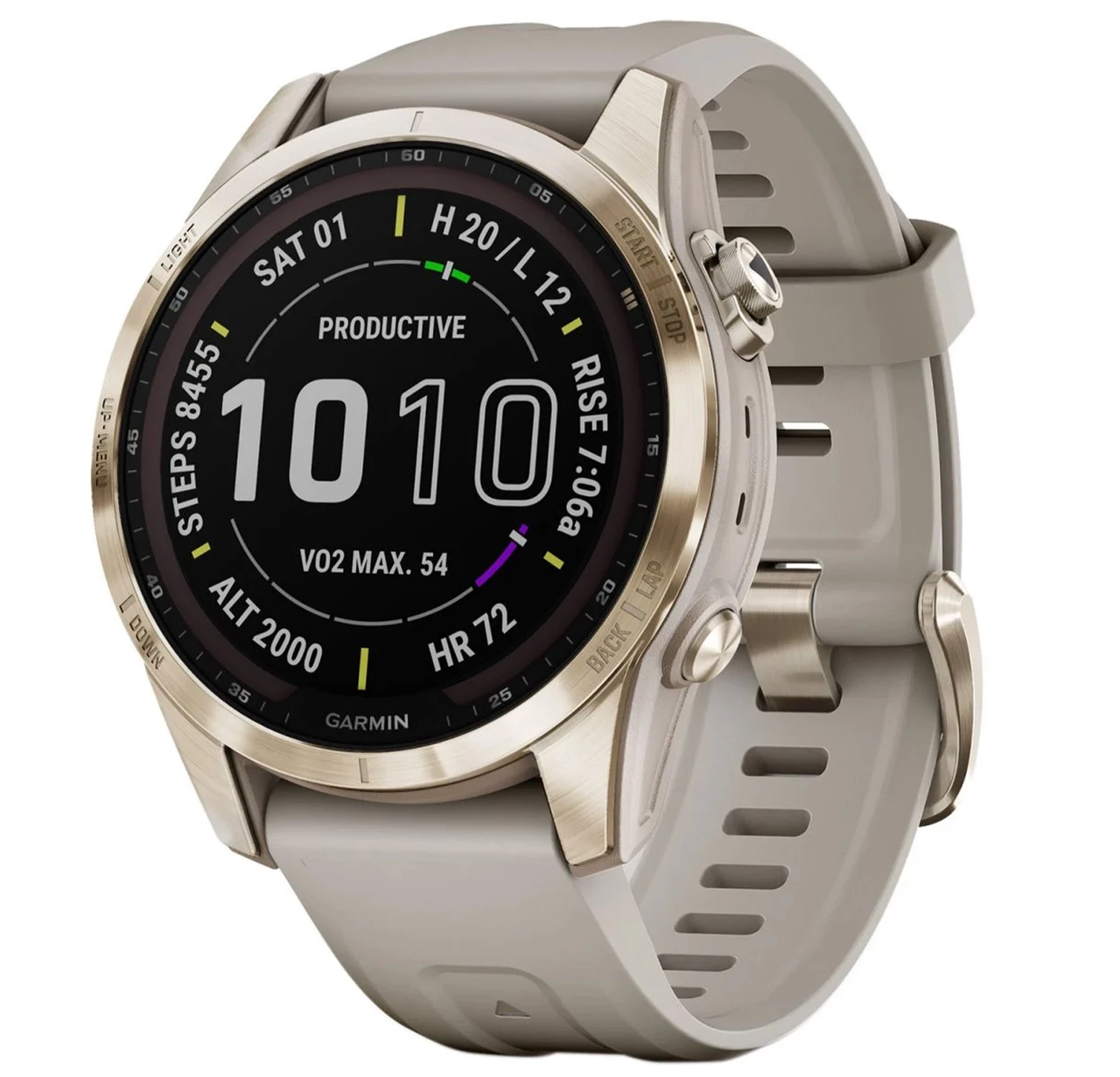 Смарт-годинник Garmin Fenix 7S Sapphire Solar C. Gold Titanium w. Light Sand Band (010-02539-20/21) Смарт-годинник Garmin Fenix 7S Sapphire Solar C. Gold Titanium w. Light Sand Band (010-02539-20/21)