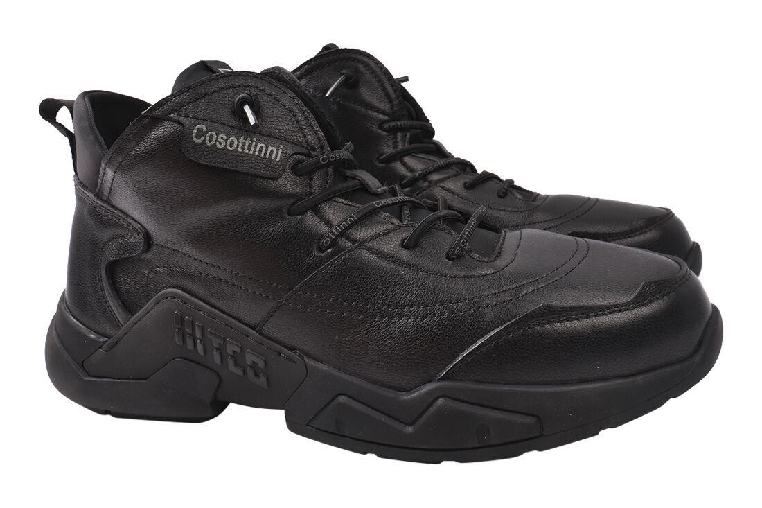 Ботинки мужские Cosottinni из кожи на низком ходу на шнуровке р. 42 Черный (312-21ZHS)