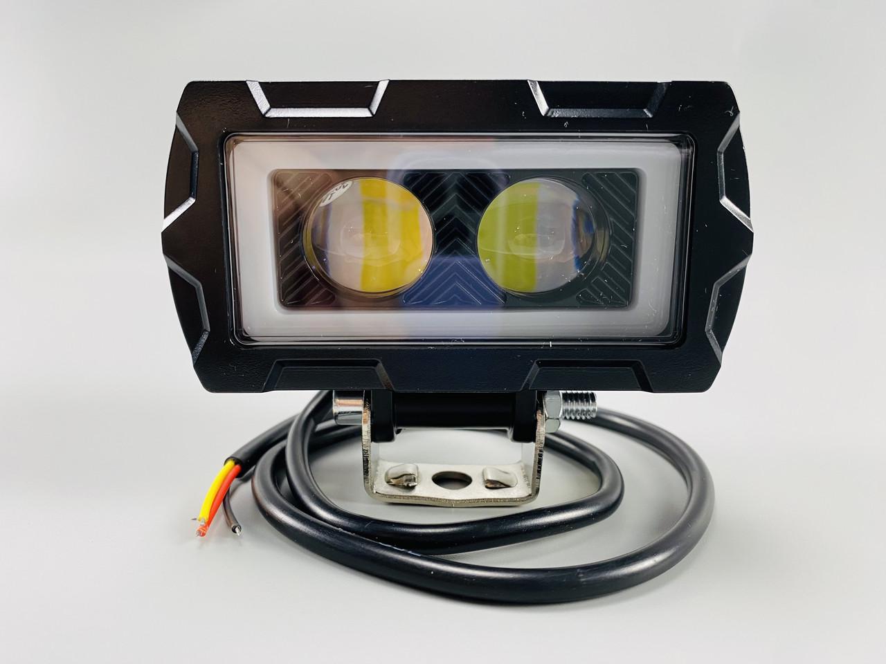 Фара LED/DRL 2 led chip 10-80V Желтый/Белый свет (2292638534)