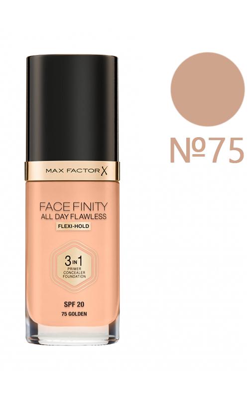 Тональна основа Max Factor Facefinity All Day Flawless 3-in-1 Foundation SPF20 Vegan W75 golden (21787)