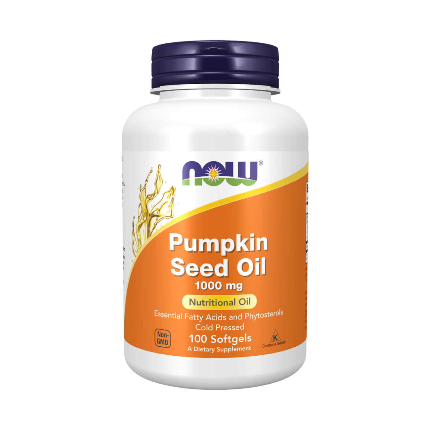 Дієтична добавка Now Foods Pumpkin Seed Oil Гарбузова олія 1000 мг 100 м'яких капс. (CO003426)