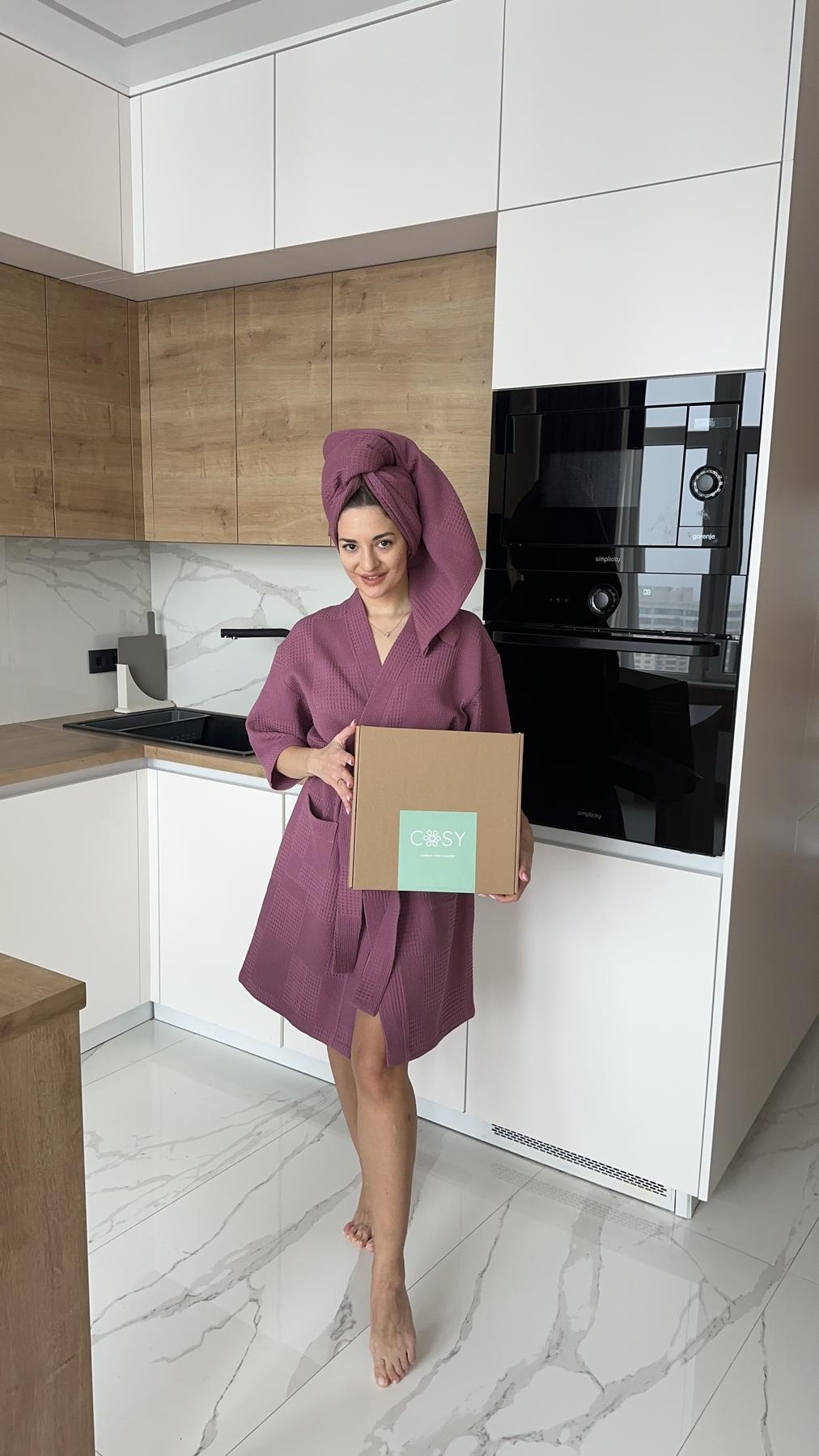 Подарочный набор женский COSY Мозаика халат/полотенце L Розовый терракот (103Cb0001К4COSY) - фото 3 Подарочный набор женский COSY Мозаика халат/полотенце L Розовый терракот (103Cb0001К4COSY) - фото 3