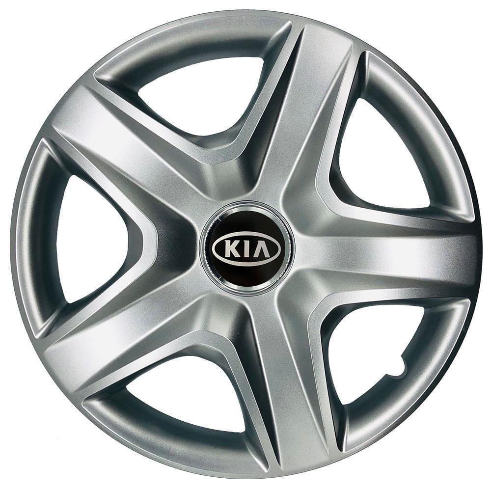 Ковпаки SJS 202 з логотипом Kia 4 шт. R14 Срібний (2654556225)
