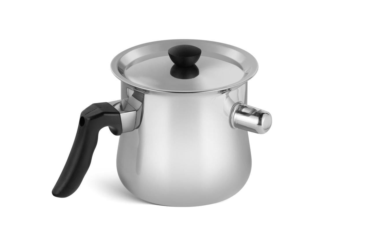 Кастрюля-молочник Edenberg из нержавеющей стали со свистком и крышкой 1л (EB-8915)