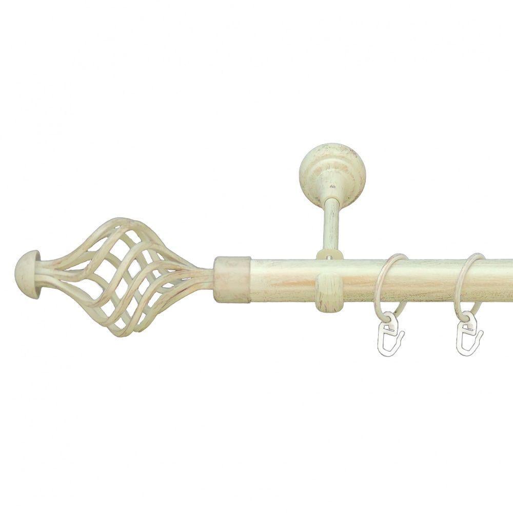 Карниз для штор Orvit Арезо однорядный гладкий 25 мм 200 см Белое золото (6951070)