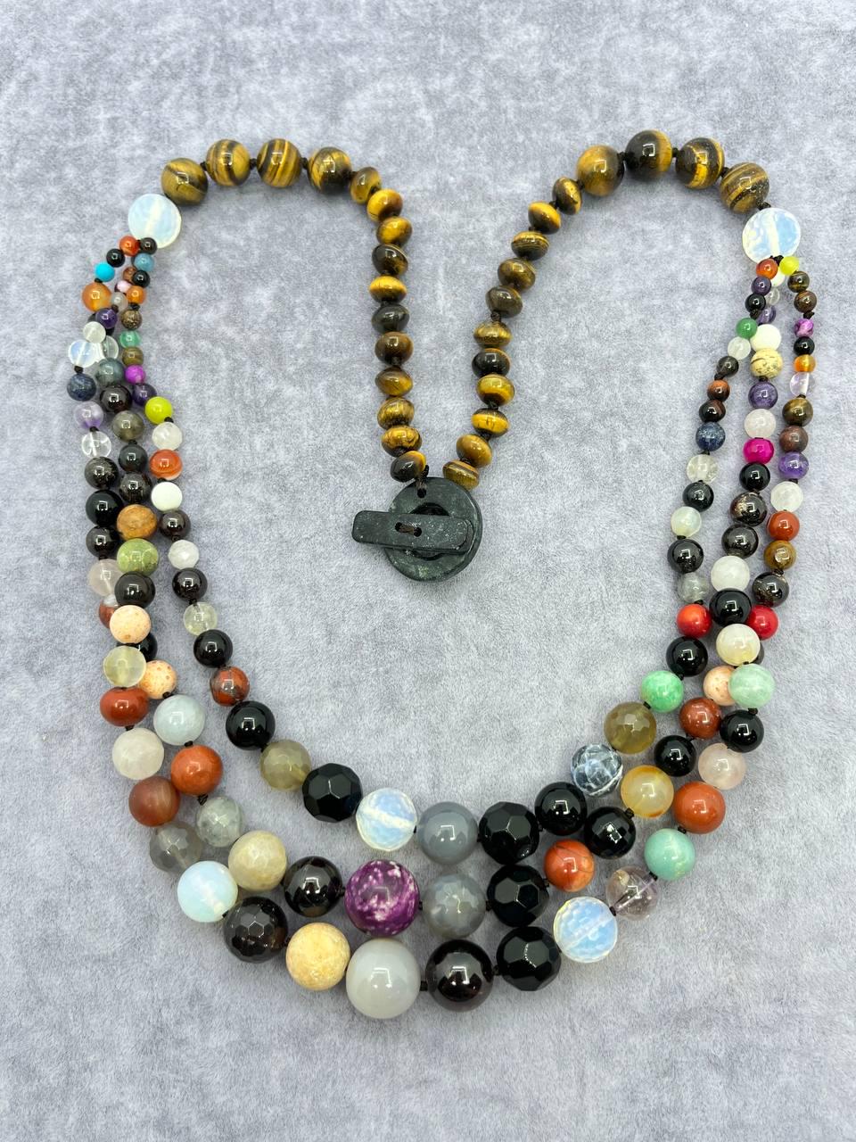 Бусы самоцветы 66 см Разноцветный (10190)