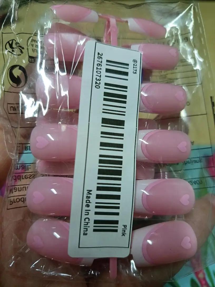 Нігті накладні френч із сердечками з клейовими пластинами 24 шт. Білий з рожевим (27086309) - фото 9 Нігті накладні френч із сердечками з клейовими пластинами 24 шт. Білий з рожевим (27086309) - фото 9