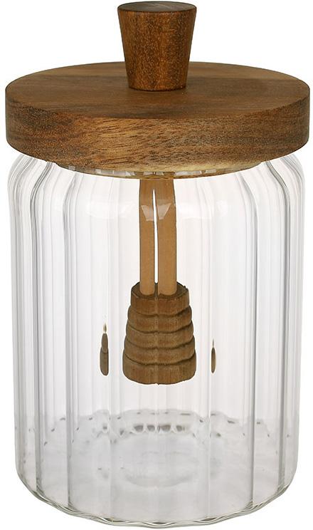 Банка для меда Rauma стеклянная с деревянной крышкой 550 мл