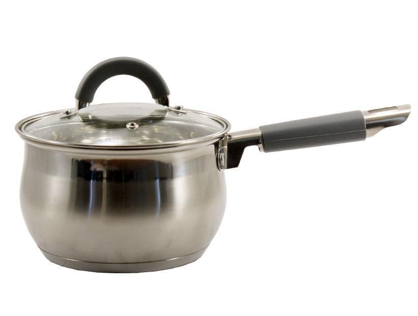 Ковш сферический ZAUBERG нержавеющая сталь со стеклянной крышкой 2 л Grey (ZB-2 GG)