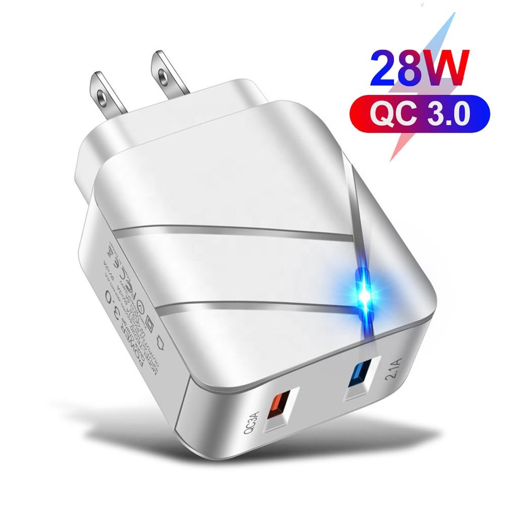 Пристрій зарядний мережевий 28 W 2-USB Порту QC3.0 2.1А Білий - фото 4