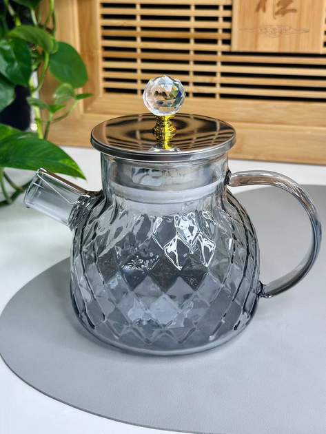 Заварочный чайник Ромб 1000 мл Серебряный (102-1181) Заварочный чайник Ромб 1000 мл Серебряный (102-1181)