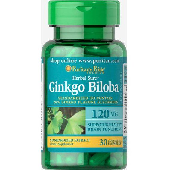 Гінко білоба Puritan's Pride Ginkgo Biloba Standardized Extract 120 мг 30 Caps