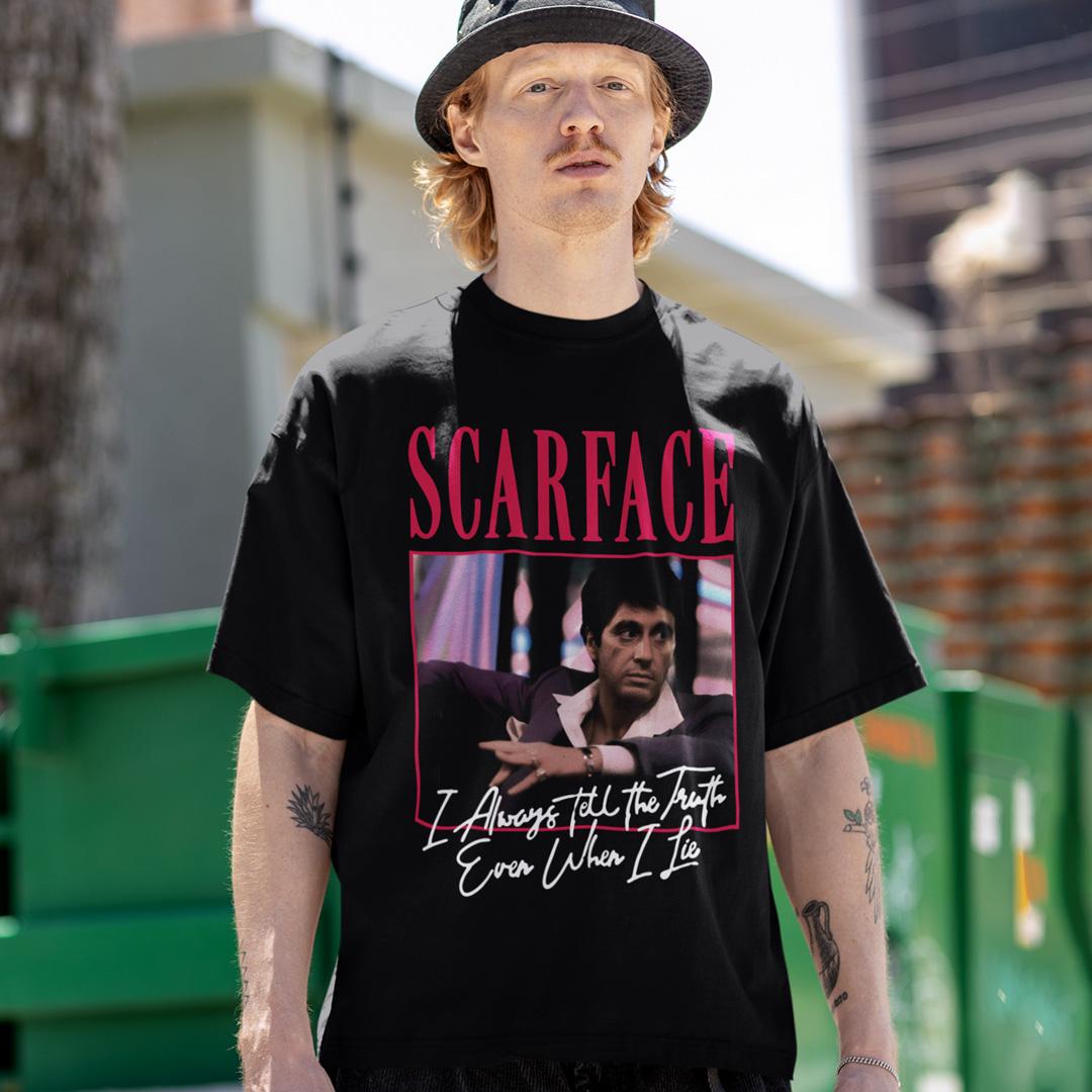 Футболка унисекс Scarface I Always Tell Truth Even When I Lie 4XL Черный (0000011197)