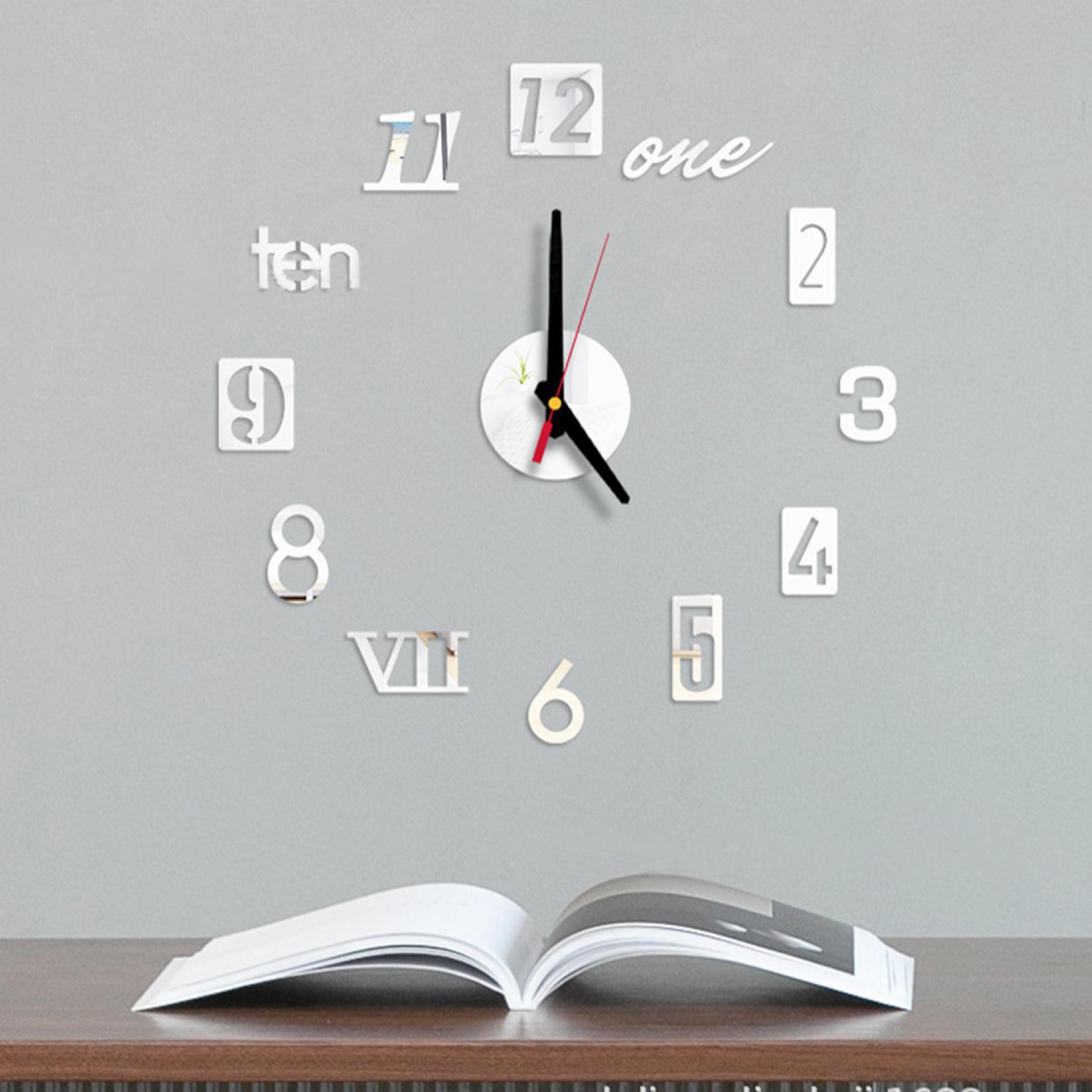 Часы настенные 3D Assorted бескаркасные с бесшумным механизмом самоклеящиеся 40 см Серебристый (D-0112) - фото 2 Часы настенные 3D Assorted бескаркасные с бесшумным механизмом самоклеящиеся 40 см Серебристый (D-0112) - фото 2