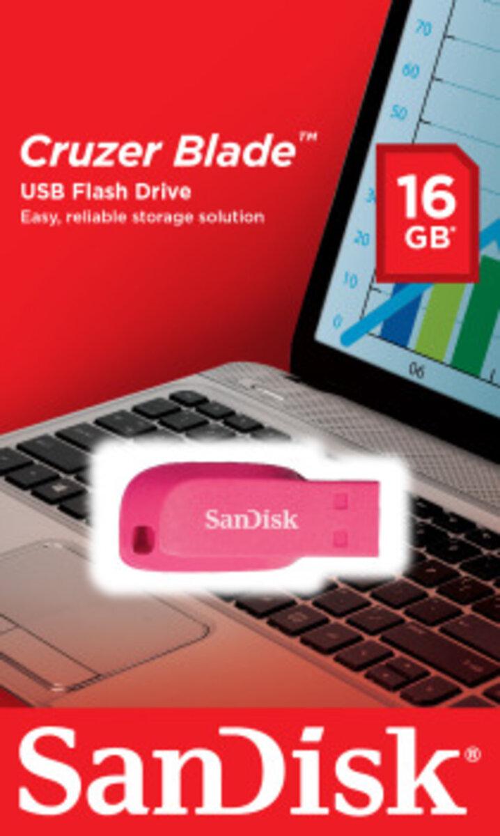 Флеш-память USB SanDisk Cruzer Blade 16 Гб Pink (20220632) - фото 2