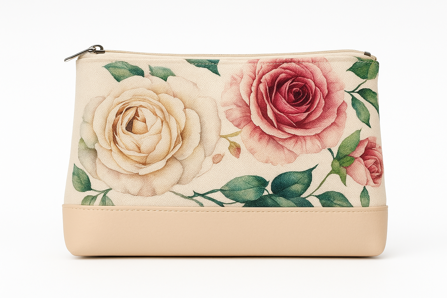 Косметичка женская дорожная Presentville Lovely Розы на пудровом фоне (KK_FFL016_PUD)
