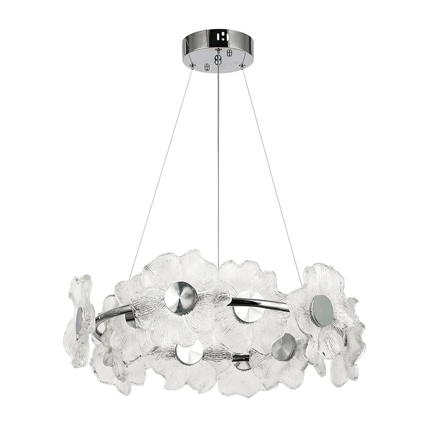 Люстра декоративна Levistella з квіточками 12 LED 60 см 20W Хром (LVS5771)