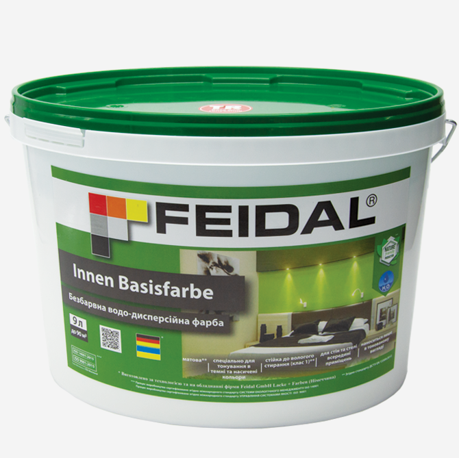 Фарба безбарвна латексна Feidal Innen Basisfarbe 9 л