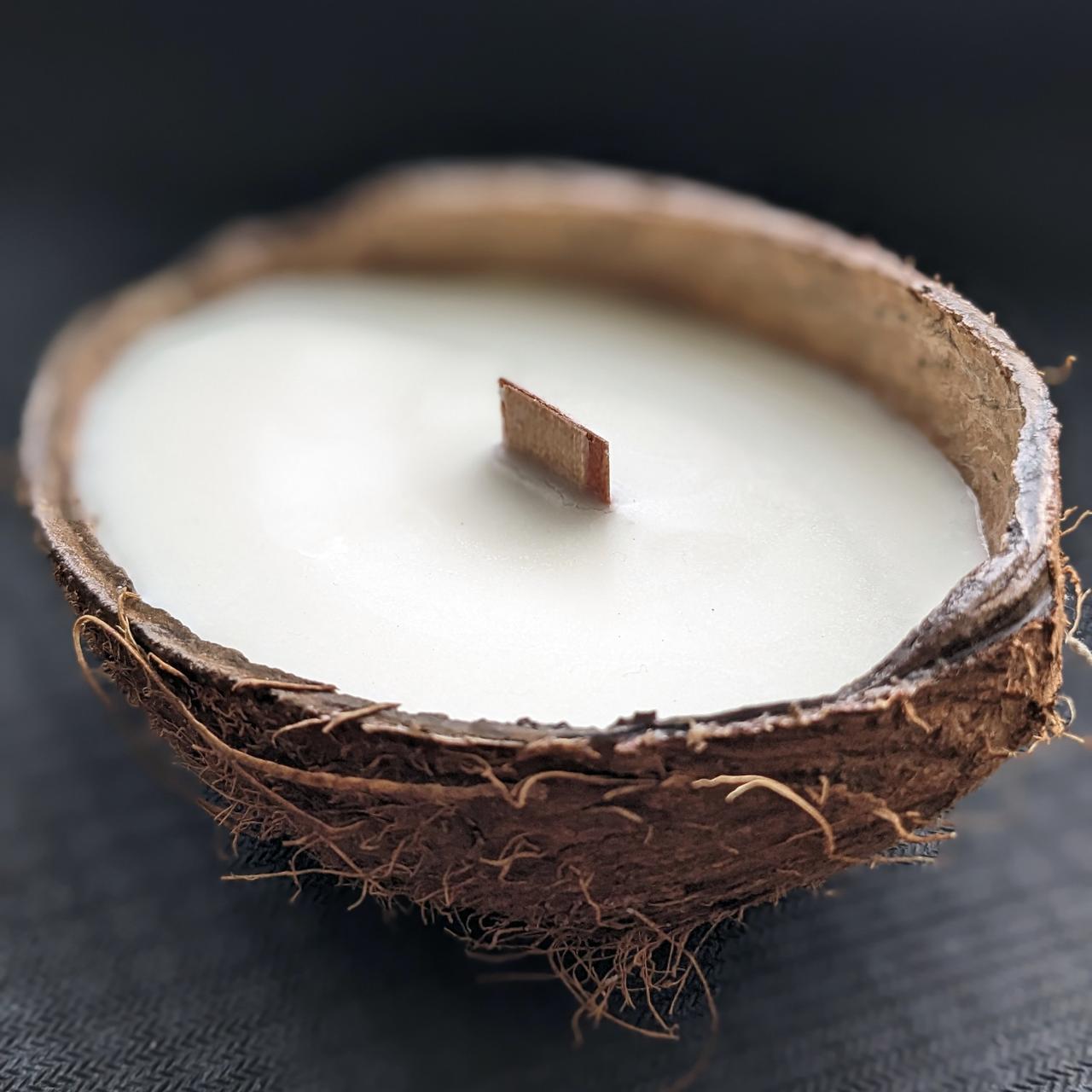 Свеча натуральная Лодочка овальная из соевого воска в кокосовой скорлупе (2489544201) - фото 5