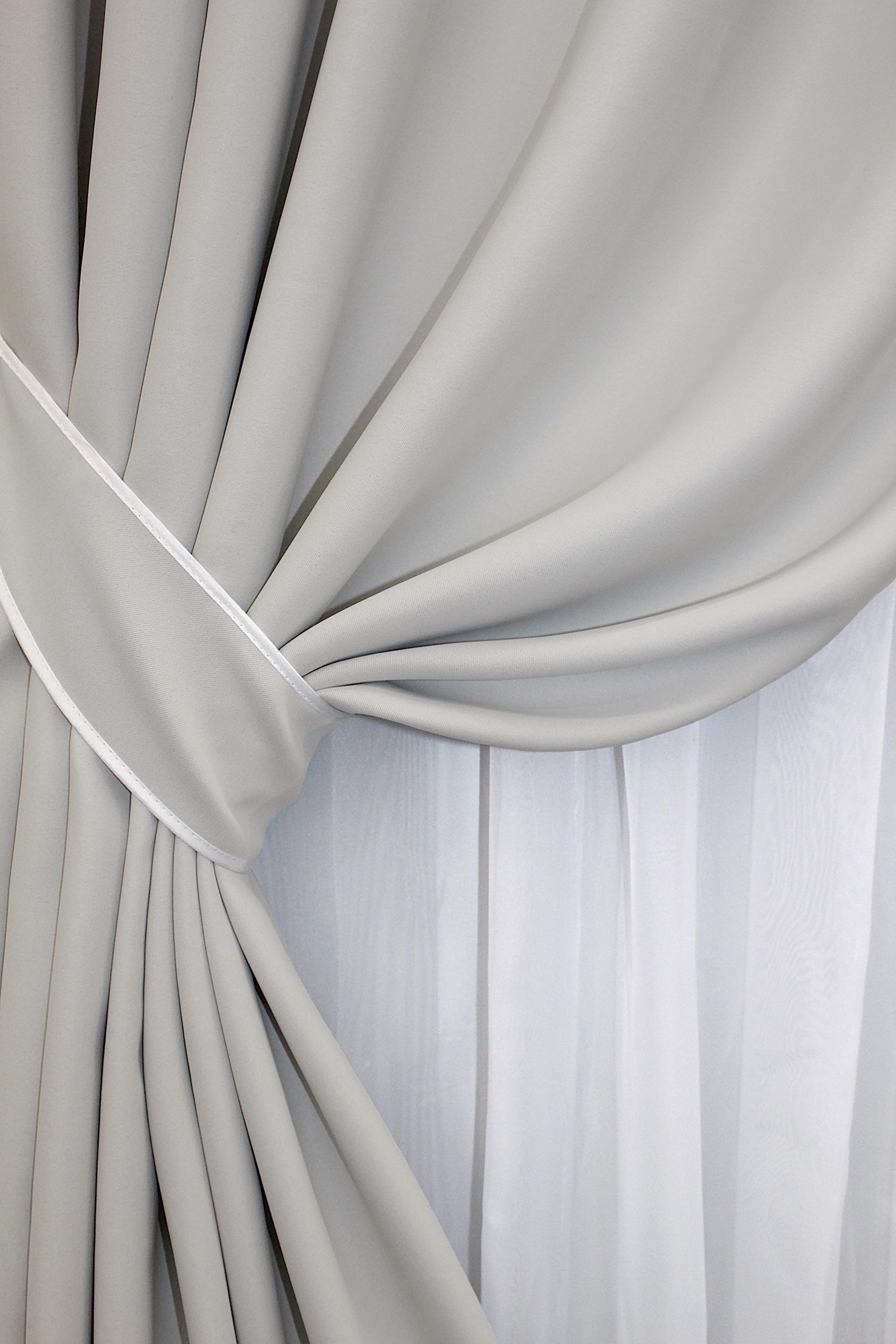 Комплект штор VR-Textil Fusion Dimout № 826ш 100х270 см 2 шт. Світло-сірий (31-273) - фото 4 Комплект штор VR-Textil Fusion Dimout № 826ш 100х270 см 2 шт. Світло-сірий (31-273) - фото 4