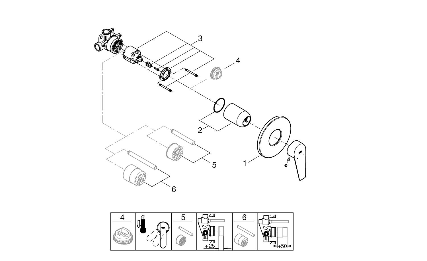 Комплект для гігієнічного душу Grohe BauEdge з Tempesta-F (UA28512001) - фото 8