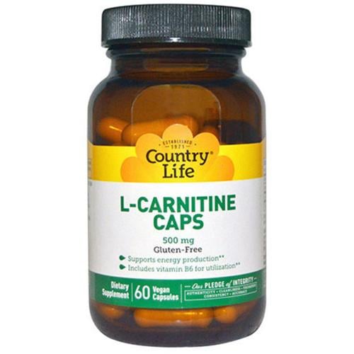 Карнитин Country Life L-Carnitine 500 мг 60 Veg Caps