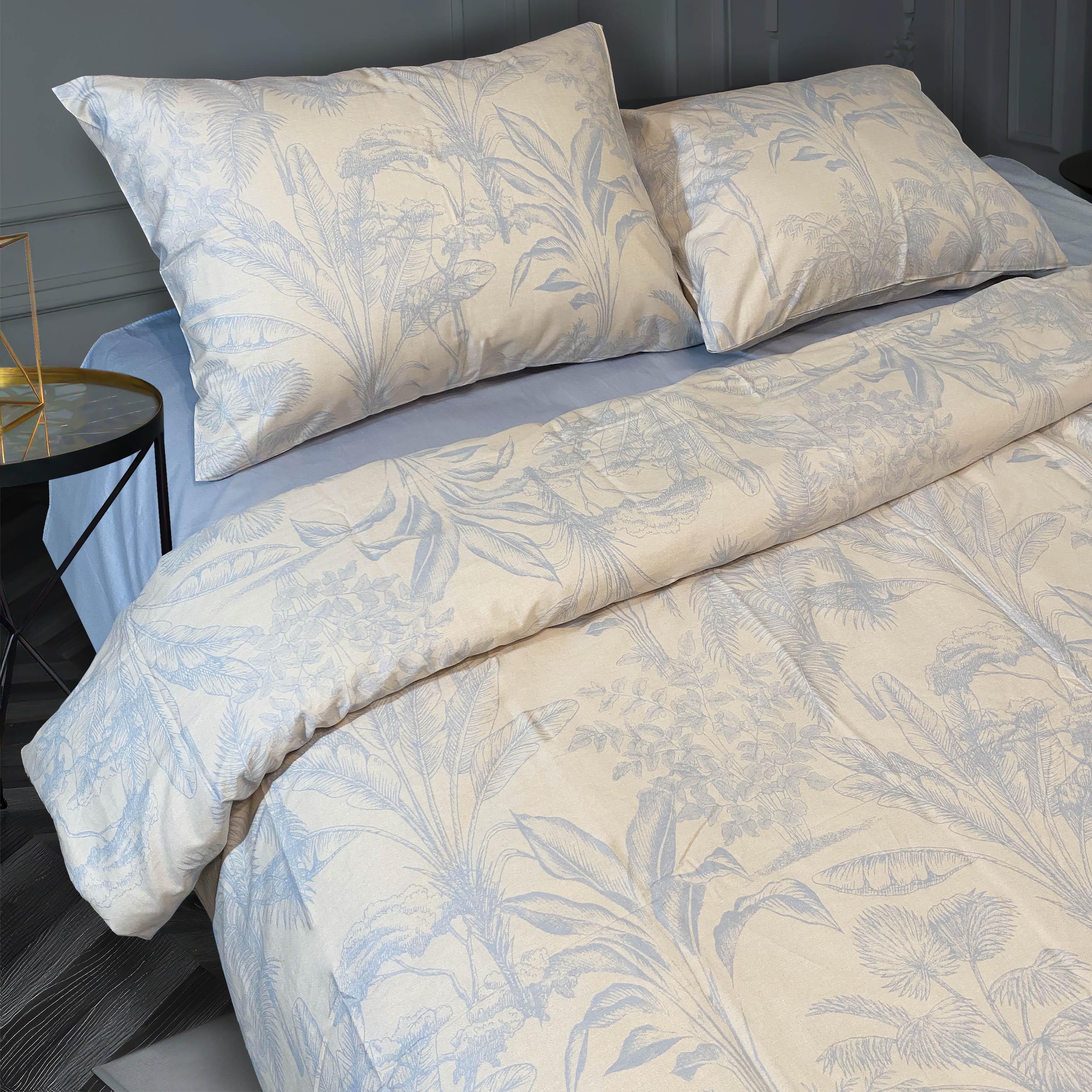 Комплект постельного белья Zastelli Небесный сад 2008/14-4206 сатин полуторный 145х210 см Pearl Blue (21868)