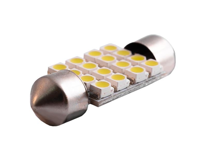 Автолампа светодиодная C5W SV8,5 12 В 36 мм SMD1206-16led Белый (444)