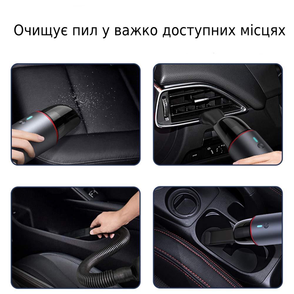 Автомобильный пылесос с аккумулятором Handheld Vacuum Cleaner Черный (nv08-b) - фото 6