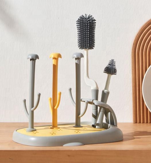 Сушилка для бутылочек Mommy Bag с ершиками Серо-лимонный (144065) Сушилка для бутылочек Mommy Bag с ершиками Серо-лимонный (144065)