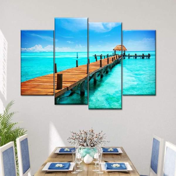Модульная картина KIL Art Набережная на Мальдивах из четырех частей 129x90 см (M4_L_192)