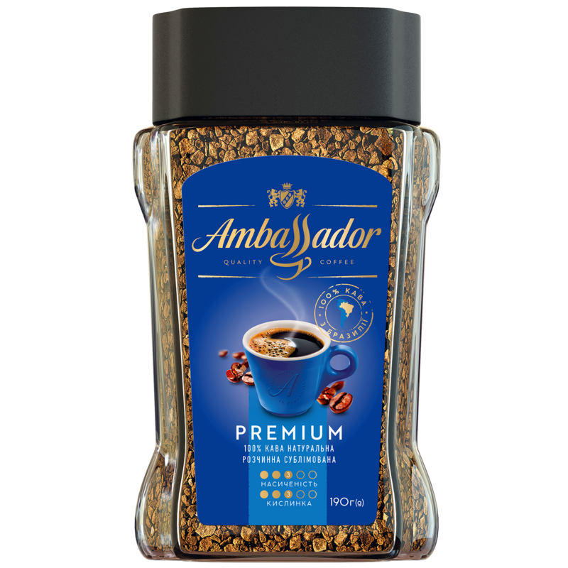 Кофе растворимый Ambassador Premium 190 г