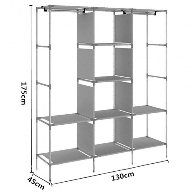 Тканевый шкаф Storage Wardrobe 88130 Коричневый - фото 3