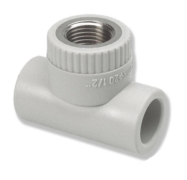 Тройник с металлической внутренней резьбой Wavin Ekoplastic 20-1/2'' мм (STKI02020X)