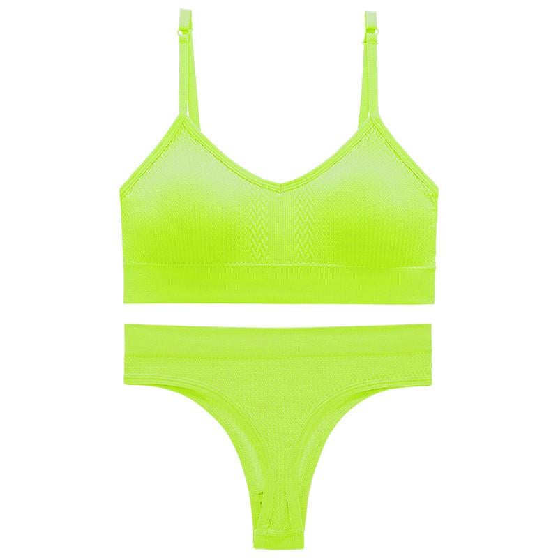 Комплект нижньої білизни жіночої Lesko 6608# Косичка труси та топ L Яскравий Лайм (27639513) - фото 3
