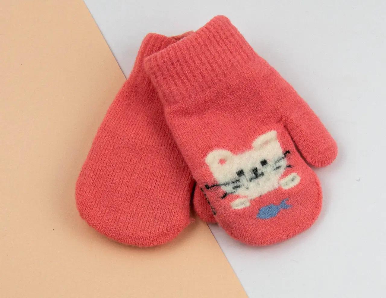 Детские варежки зимние двойные на веревочке 3-5 лет р. 5 Розовый (24-8-017) Детские варежки зимние двойные на веревочке 3-5 лет р. 5 Розовый (24-8-017)