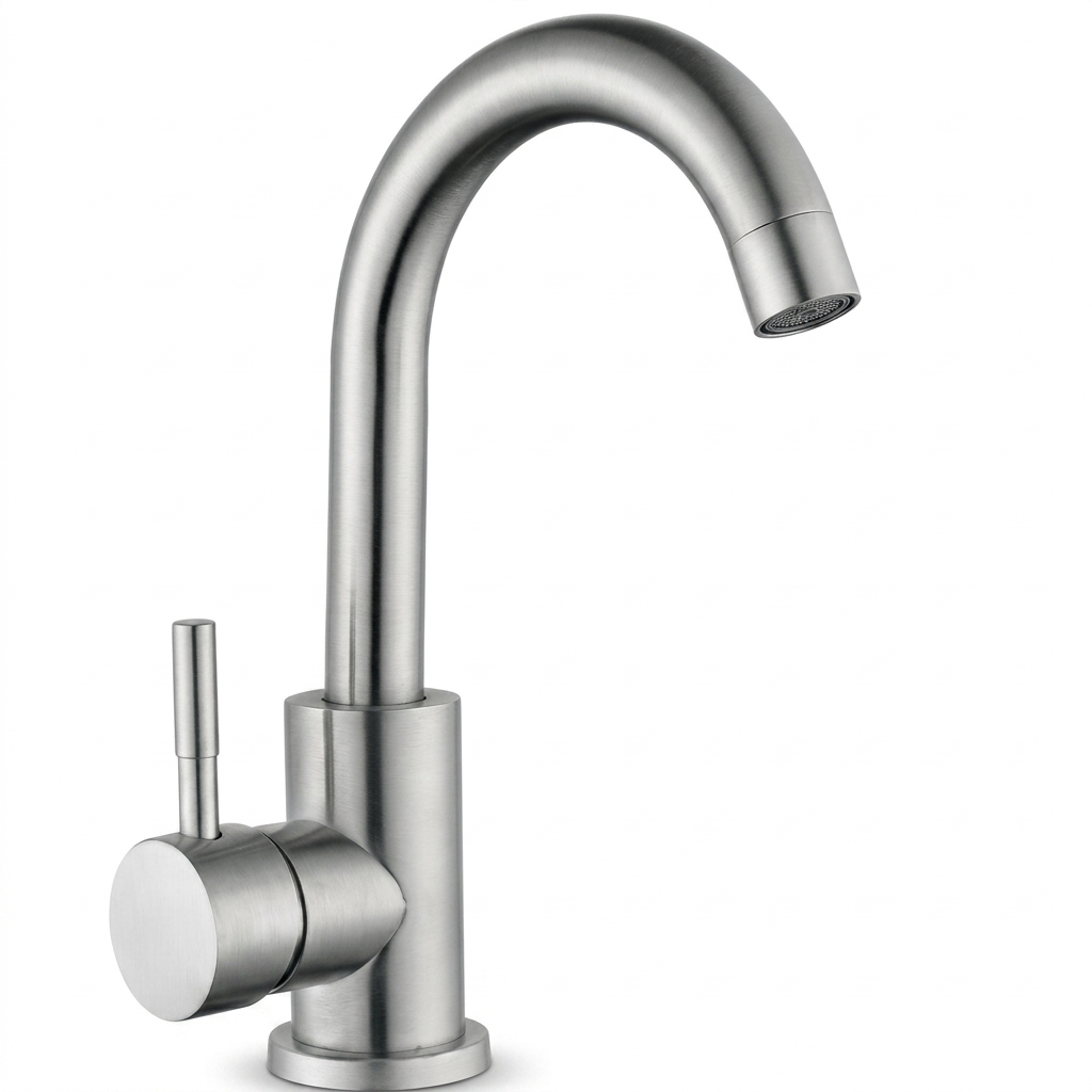 Змішувач для раковини MIXXUS SUS-001-C одноважільний нержавіюча сталь (MI0788)