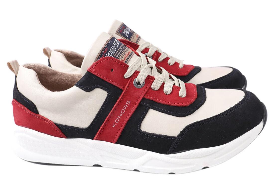 Кроссовки мужские Konors из кожи-нубука на низком ходу на шнуровке р. 40 Цветной (545-21DTS)