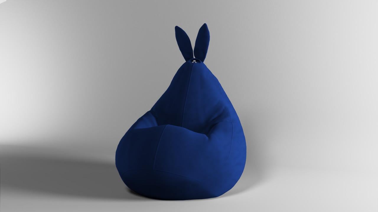 Кресло-мешок SkyPuff Груша зайчик Allure велюр M 100x75 см Navy (1001148)