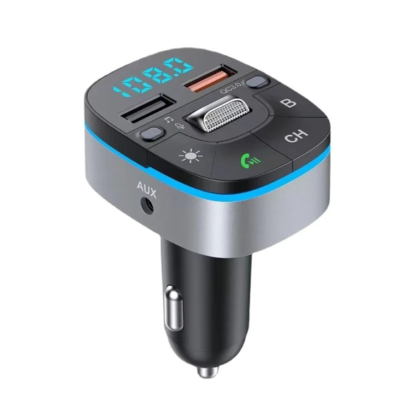 Модулятор автомобильный FM с bluetooth для авто 3в1 aux с вольтметром Mp3