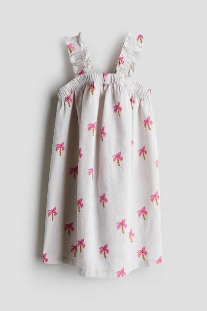 Платье H&M 1285400 Пальмы 122 см Бежевый