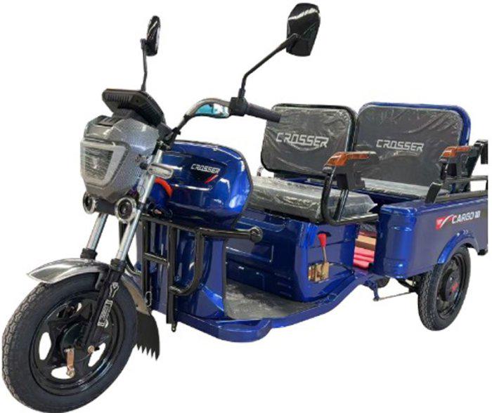 Електроскутер вантажопасажирський Crosser CARGO 10 триколісний 800W 60V 32Ah Синій