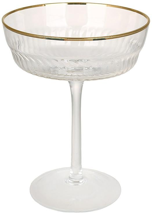 Набор фужеров Breeze для шампанского 6 шт. 300 мл с золотой каймой