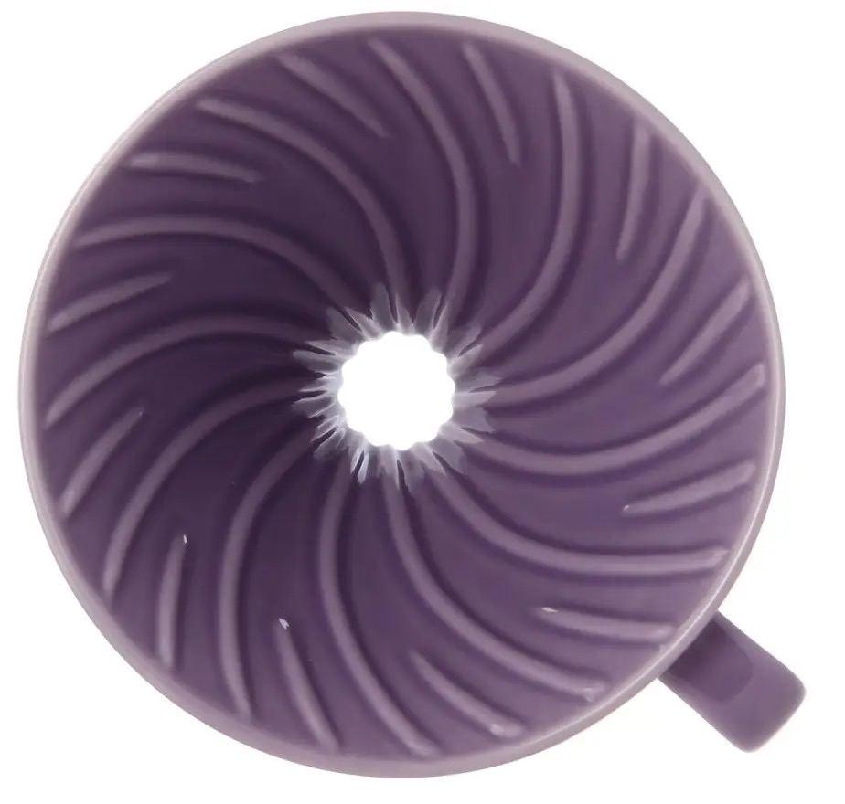 Пуровер керамический Hario v60 02 для приготовления кофе 400 мл на 4 порции Фиолетовый (VDC-02-PUH-EX) - фото 2