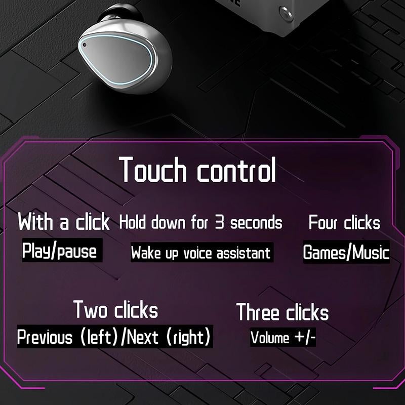 Навушники бездротові вакуумні TWS M25 Bluetooth 5.3 з RGB із зарядним кейсом/повербанком (594-2222) - фото 3 Навушники бездротові вакуумні TWS M25 Bluetooth 5.3 з RGB із зарядним кейсом/повербанком (594-2222) - фото 3