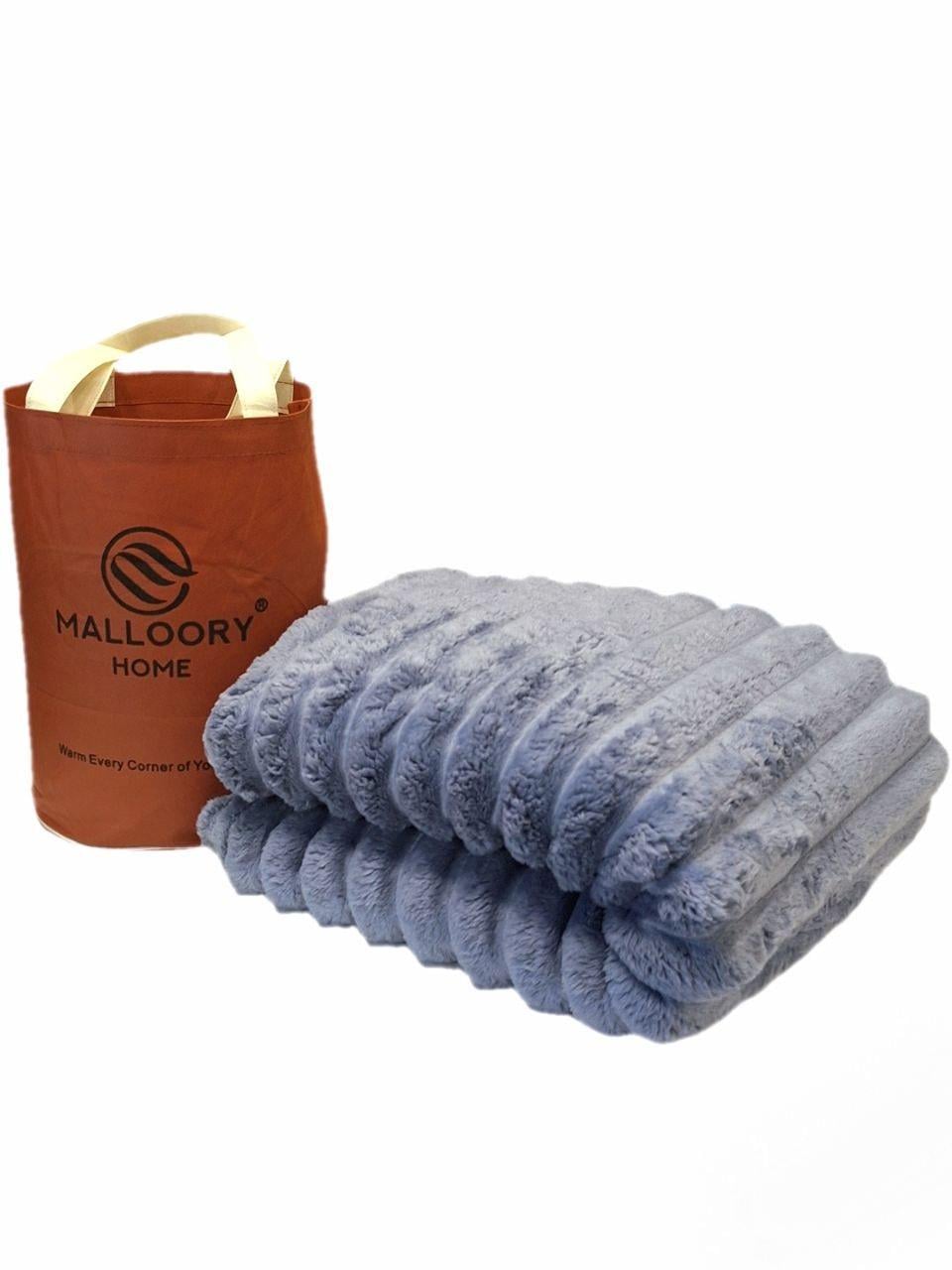 Плед Malloory Home Королевская полоска 5 см в фирменной сумочке 200x220 см Джинсовый (2581)