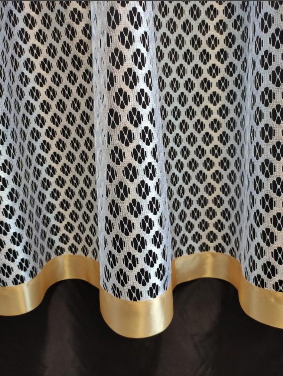 Фіранка сІтка з шифоновим ламбрекеном на кухонне вікно 290х160 см Бежевий з білим (кбеж-11) - фото 3