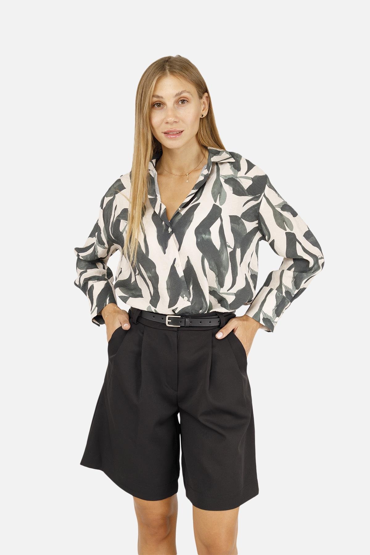 Рубашка женская ЦБ-00260851 с длинным рукавом р. 46 Зеленый (SKT001023496) - фото 2 Рубашка женская ЦБ-00260851 с длинным рукавом р. 46 Зеленый (SKT001023496) - фото 2