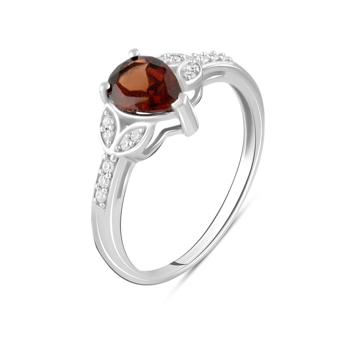 Кольцо серебряное с натуральным гранатом 0,838 ct 2,71 г р. 18,5 (2103981)