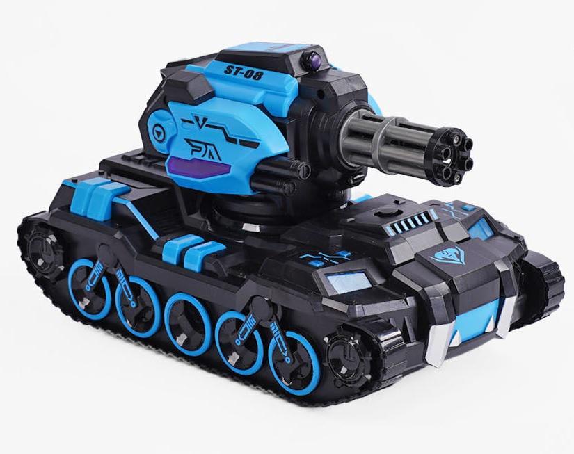 Танк на радиоуправлении RC Toys подсветка/аккумулятор 3,7 V/пульт 49 MHz/стреляет орбизами Black/Blue (156185)